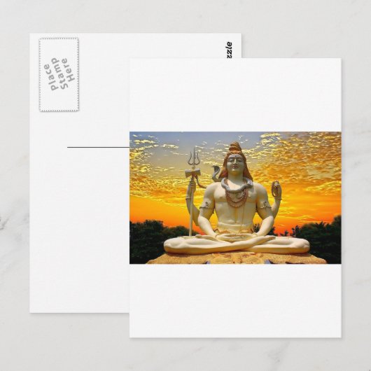 SHIVA HINDU GOD BRIEFKAART (Voorkant / Achterkant)