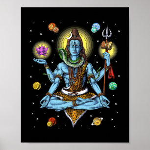 Shiva Hindu God Zen Yoga Meditation Hinduism Spiri Poster