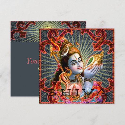 SHIVA-kaart, begroeting, uitnodiging (Voorkant / Achterkant)