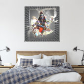 Shiva - Magic of Grey - Wrapped Canvas Afdruk (Insitu (Slaapkamer))
