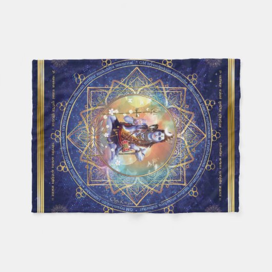 Shiva Mahamrityunjaya - Gezondheid, vrede en voors Fleece Deken (Voorkant (Horizontaal))