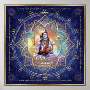 Shiva Mahamrityunjaya. Gezondheid, vrede, welvaart Poster