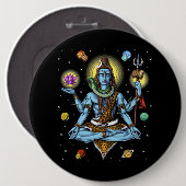 Shiva Meditation Ronde Button 6,0 Cm (Voorkant /achterkant)