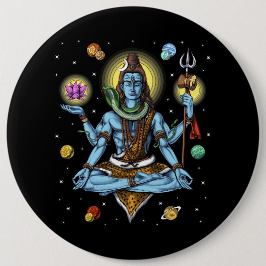 Shiva Meditation Ronde Button 6,0 Cm (Voorkant)