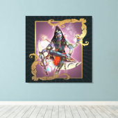 Shiva -  moss - omcirkeld canvas afdruk (Insitu (Houten vloer))