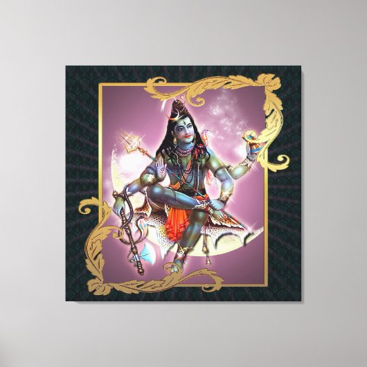 Shiva -  moss - omcirkeld canvas afdruk (Voorkant)
