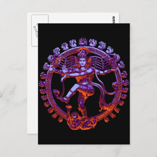 Shiva Nataraja dansend Briefkaart (Voorkant / Achterkant)