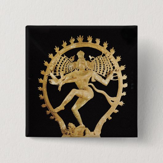 Shiva Nataraja Vierkante Button 5,1 Cm (Voorkant)