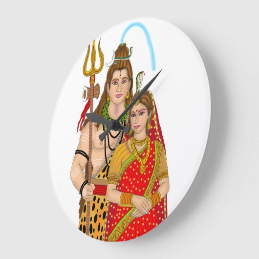 Shiva Parvati Clock Grote Klok (Hoek)