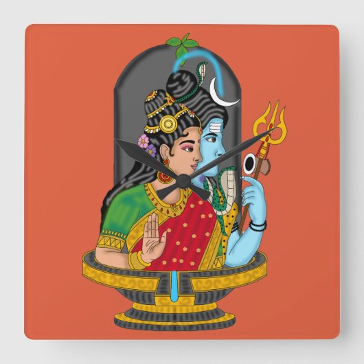 Shiva Parvati goddelijke klok  (Voorkant)