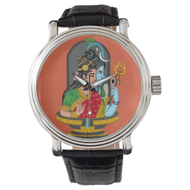 Shiva Parvati goddelijke klok Horloge (Voorkant)