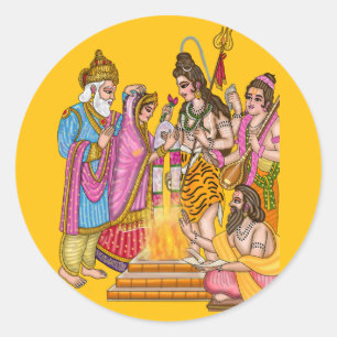 Shiva Parvati Huwelijk Sticker