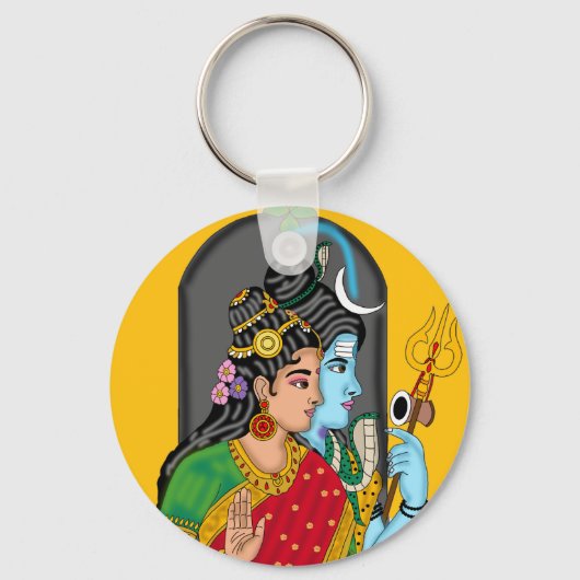 Shiva Parvati Keyring – Divine Couple of Eternal L Sleutelhanger (Voorkant)