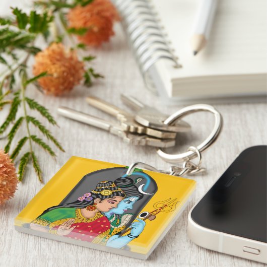 Shiva Parvati Keyring – Divine Couple of Eternal L Sleutelhanger (Voorkant Rechts)