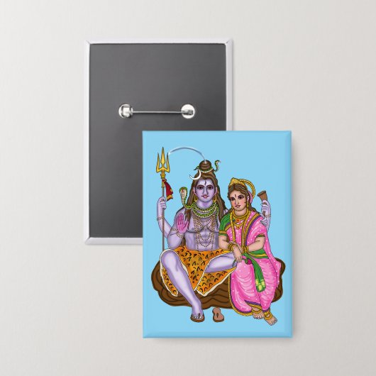 Shiva Parvati Knop Button (Voorkant / Achterkant)