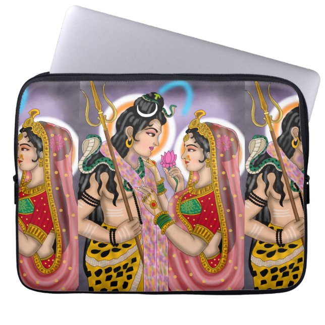 Shiva Parvati Laptop Hoesje Sleeve (Voorkant)