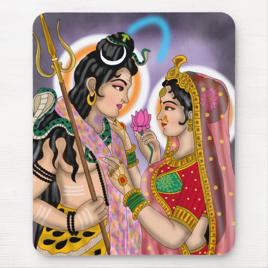 Shiva Parvati Mouse Pad Muismat (Voorkant)