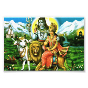 Shiva & Parvati Print (6 x 4 inch) Foto Afdruk