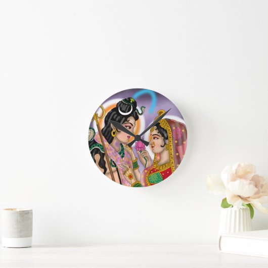 Shiva Parvati Wall Clock Ronde Klok (Huis)