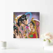 Shiva Parvati Wall Clock Vierkante Klok (Huis)