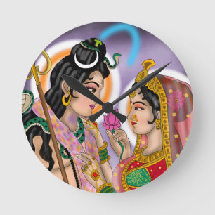 Shiva Parvati wandklok