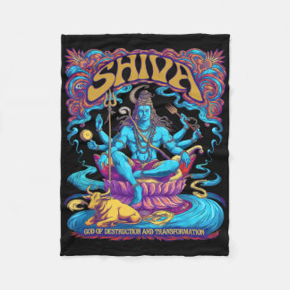 Shiva Print Hindoegod Heren Dames Spirituele Tops  Fleece Deken
