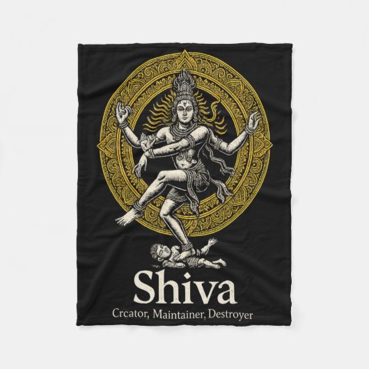 Shiva Schepper Behouder Vernietiger Nataraja Hindo Fleece Deken (Voorkant)