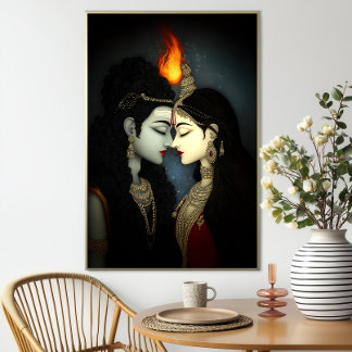 Shiva Shakti: Hindoe Godin God Delige Eenheid Poster