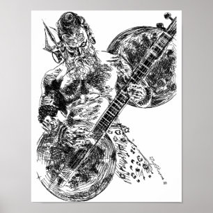 Shiva Spelling Sitar Poster