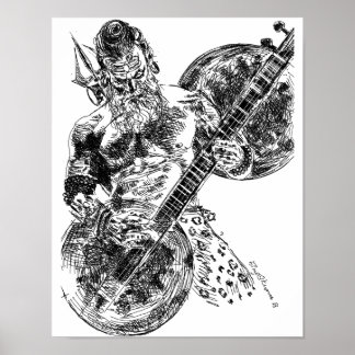 Shiva Spelling Sitar Poster