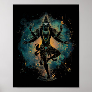 Shiva Spirituele Hindoe God Tandava Dans Yoga Medi Poster