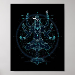 Shiva Spirituele Hindoe God Tandava Dans Yoga Medi Poster