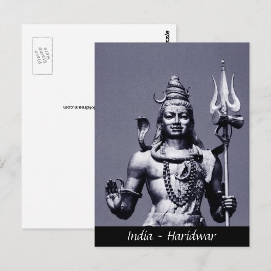 Shiva Statue, Deity Haridwar/India Briefkaart (Voorkant / Achterkant)