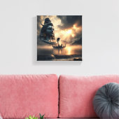 Shiva Tattoo Symbool: Goddelijke Kracht en Serenit Canvas Afdruk (Insitu (Woonkamer))