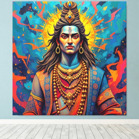 SHIVA THE DESTROYER-2 CANVAS AFDRUK (Insitu (Houten vloer))