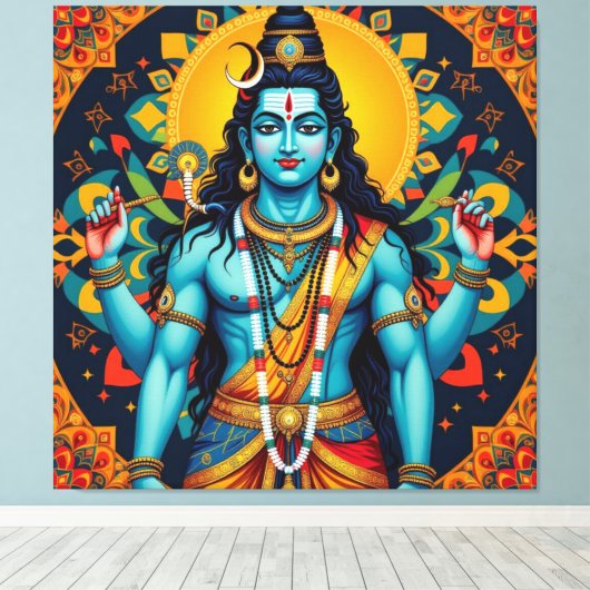 SHIVA THE DESTROYER-4 CANVAS AFDRUK (Insitu (Houten vloer))