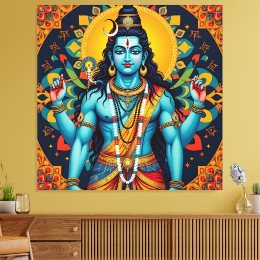 SHIVA THE DESTROYER-4 CANVAS AFDRUK (Insitu (Woonkamer))