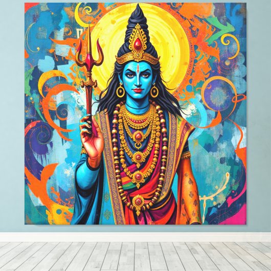 SHIVA THE DESTROYER CANVAS AFDRUK (Insitu (Houten vloer))