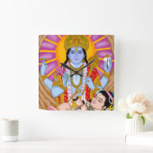 Shiva & Vishnu Clock – Divine Wall Decor & Home De Vierkante Klok (Huis)