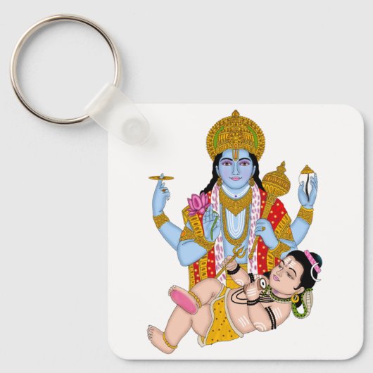 Shiva & Vishnu Keychain – Spiritual Combo Keyring (Voorkant)