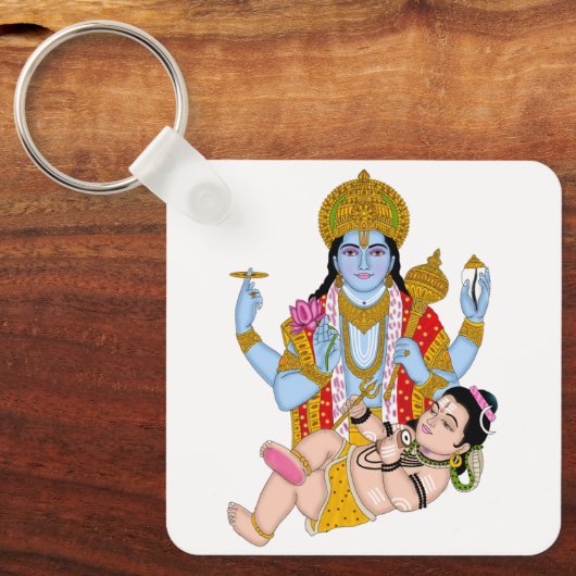 Shiva & Vishnu Keychain – Spiritual Combo Keyring (Voorkant)