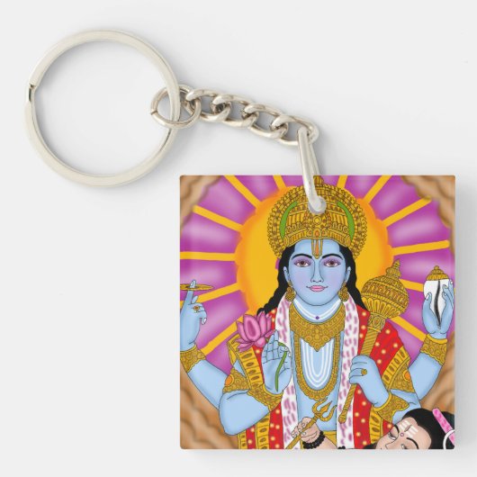 Shiva & Vishnu Keychain – Spiritual Combo Keyring (Voorkant)
