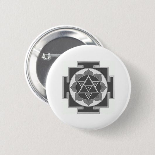 SHIVA YANTRA RONDE BUTTON 5,7 CM (Voorkant /achterkant)