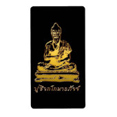 Shivago Komarpaj Buddha van het Thaise bloedbad Etiket (Voorkant)