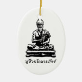Shivago Komarpaj Buddha van het Thaise bloedbad Keramisch Ornament (Voorkant)