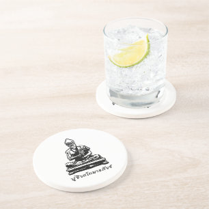 Shivago Komarpaj Buddha van het Thaise bloedbad Zandsteen Onderzetter