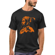 Shivaji Maharaj krijger silhouet T-shirt