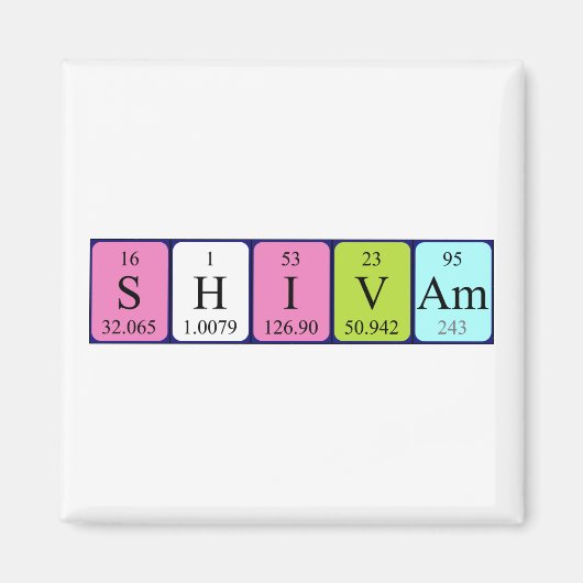 Shivam periodieke table name magnet (Voorkant)
