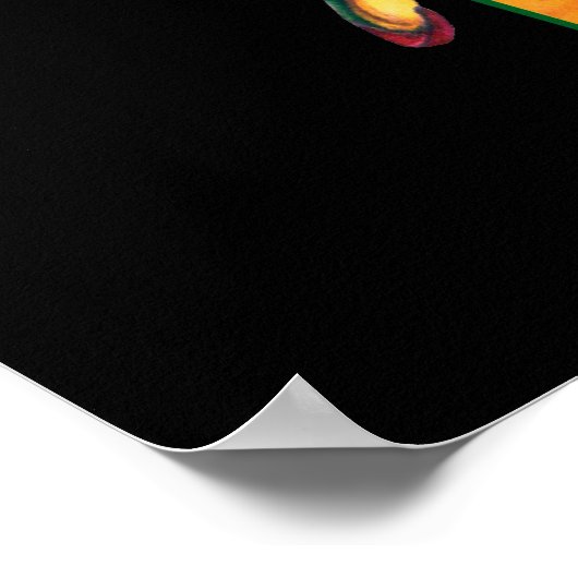 Shivan Dragon afdrukken op zwart Poster (Hoek)