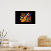 Shivan Dragon afdrukken op zwart Poster (Keuken)